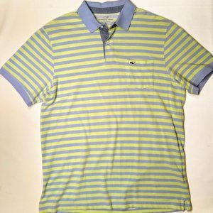 Vineyard Vines Whale Stripe Polo Shirt Men's LG